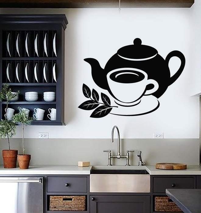 Vinyl Wall Decal Cup Cafe Drinking Tea Ceremony Kitchen Decor  Stickers Mural (g2141)