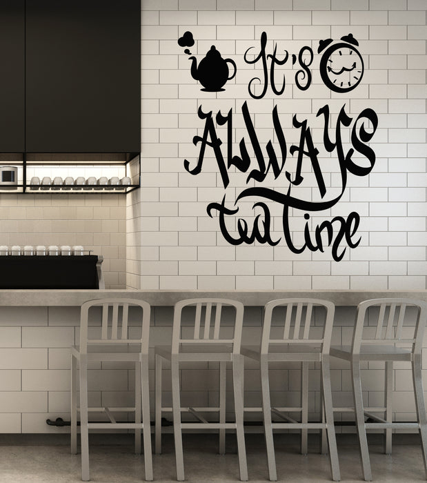 Vinyl Wall Decal Dining Room Kitchen Decor Tea Time Stickers Mural (g2491)