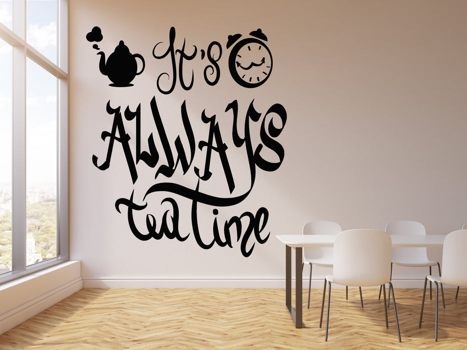Vinyl Wall Decal Dining Room Kitchen Decor Tea Time Stickers Mural (g2491)