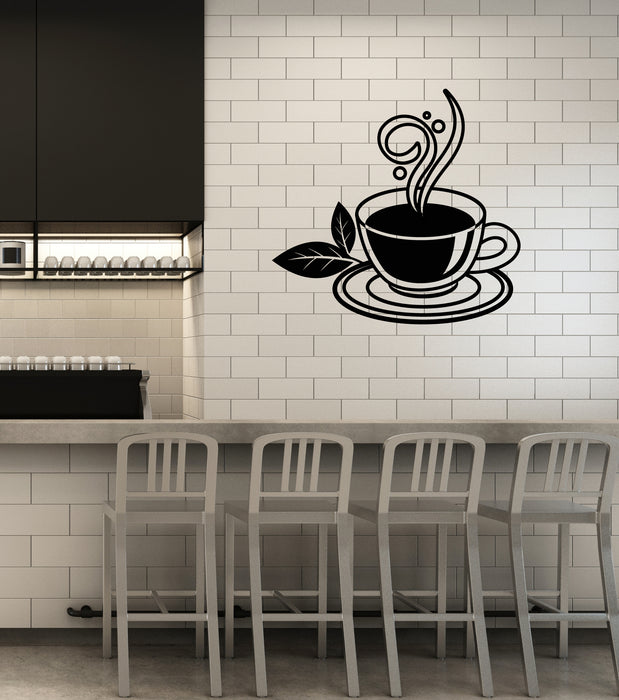 Vinyl Wall Decal Tea Cup House Drinking Green Shop Cafe Kitchen Stickers Mural (g2163)