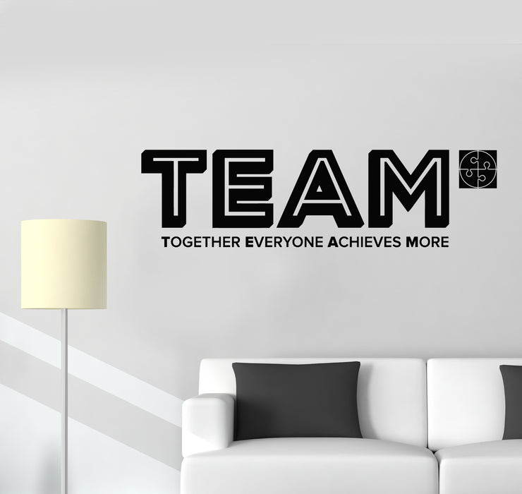 Vinyl Wall Decal Together Everyone Achieves More Team Work Words Stickers Mural (g4276)