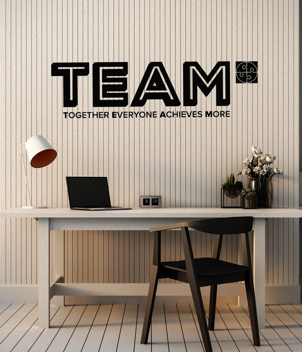 Vinyl Wall Decal Together Everyone Achieves More Team Work Words Stickers Mural (g4276)