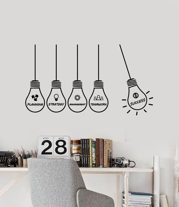 Vinyl Wall Decal Office Idea Strategy Management Succes Planning Lamp Stickers Mural (g1320)