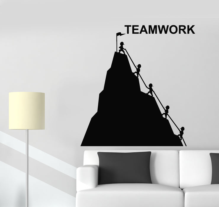 Vinyl Wall Decal Teamwork Job Work Office Top Mountain Stickers Mural (g1924)