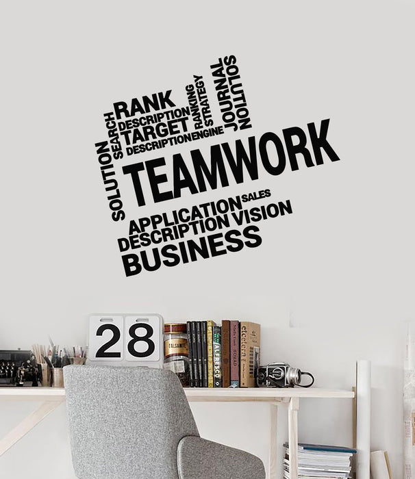 Vinyl Wall Decal Teamwork Business Office Space Decor Solution Vision Stickers Mural (g703)