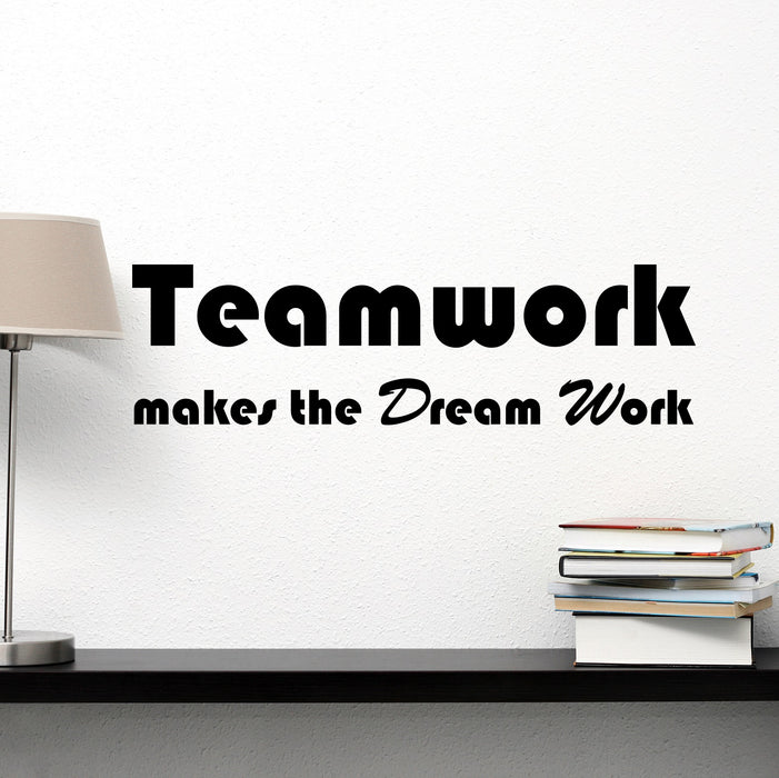 Vinyl Wall Decal Teamwork Makes The Dream Work Office Team Quote Saying Phrase Stickers ig6221 (22.5 in X 6.5 in)
