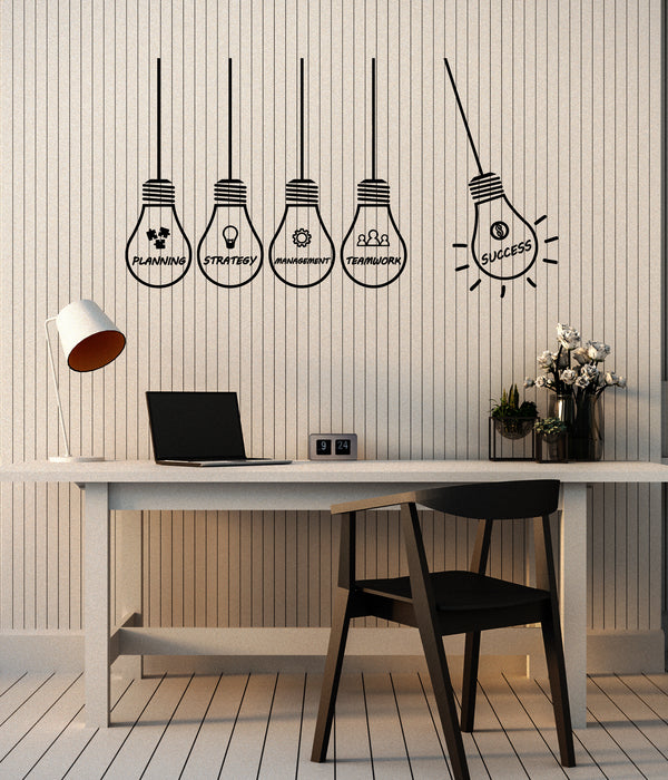 Vinyl Wall Decal Office Idea Strategy Management Succes Planning Lamp Stickers Mural (g1320)