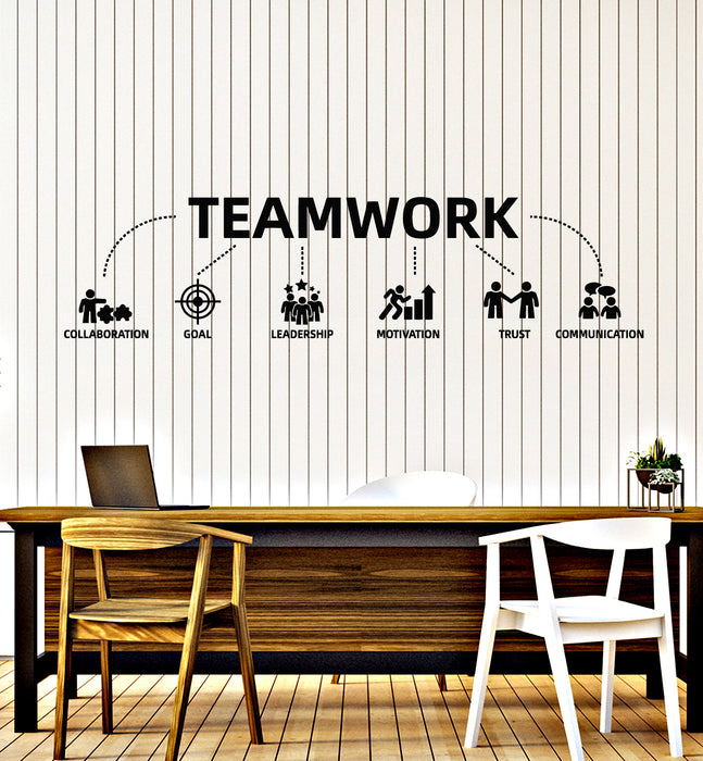 Vinyl Wall Decal Teamwork Motivation Trust Communication Office Style Stickers Mural (g1839)