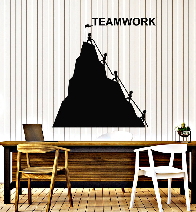 Vinyl Wall Decal Teamwork Job Work Office Top Mountain Stickers Mural (g1924)