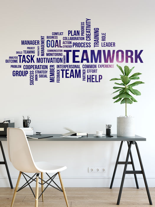 Vinyl Wall Decal Teamwork Motivation Team Work Business Office Space Decor Stickers Mural (ig6280)