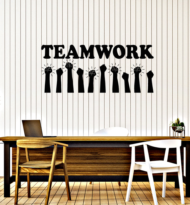 Vinyl Wall Decal Teamwork People Job Hands Office Worker Stickers Mural (g4098)