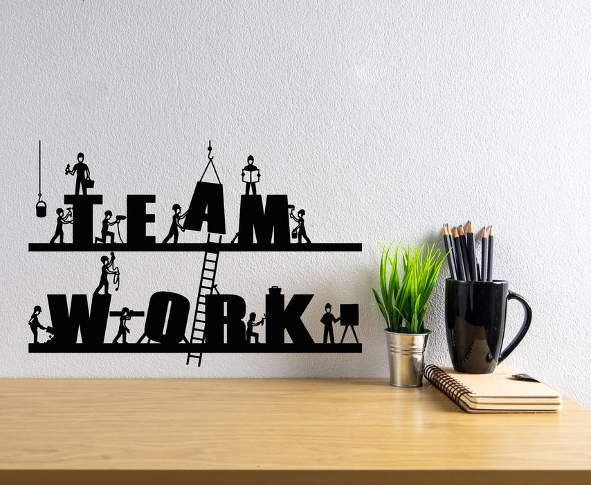 Vinyl Wall Decal Words Teamwork Workers Builders Interior Stickers Mural (g5802)