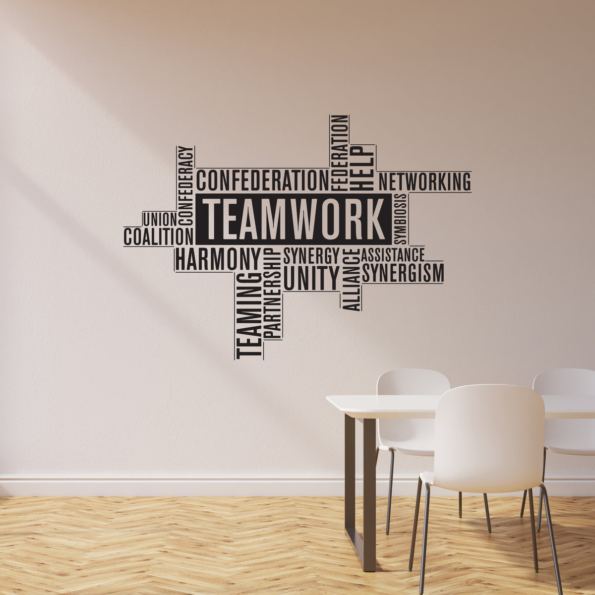 Teamwork Fancy Vinyl Wall Decal Teamwork Words Office Space Idea Decor Business Team ...