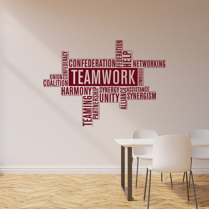 Vinyl Wall Decal Teamwork Words Office Space Idea Decor Business Team Work Stickers Mural (ig6452)