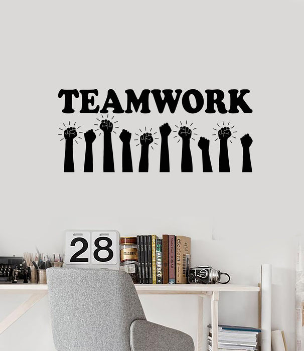 Vinyl Wall Decal Teamwork People Job Hands Office Worker Stickers Mural (g4098)