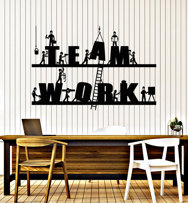 Vinyl Wall Decal Words Teamwork Workers Builders Interior Stickers Mural (g5802)