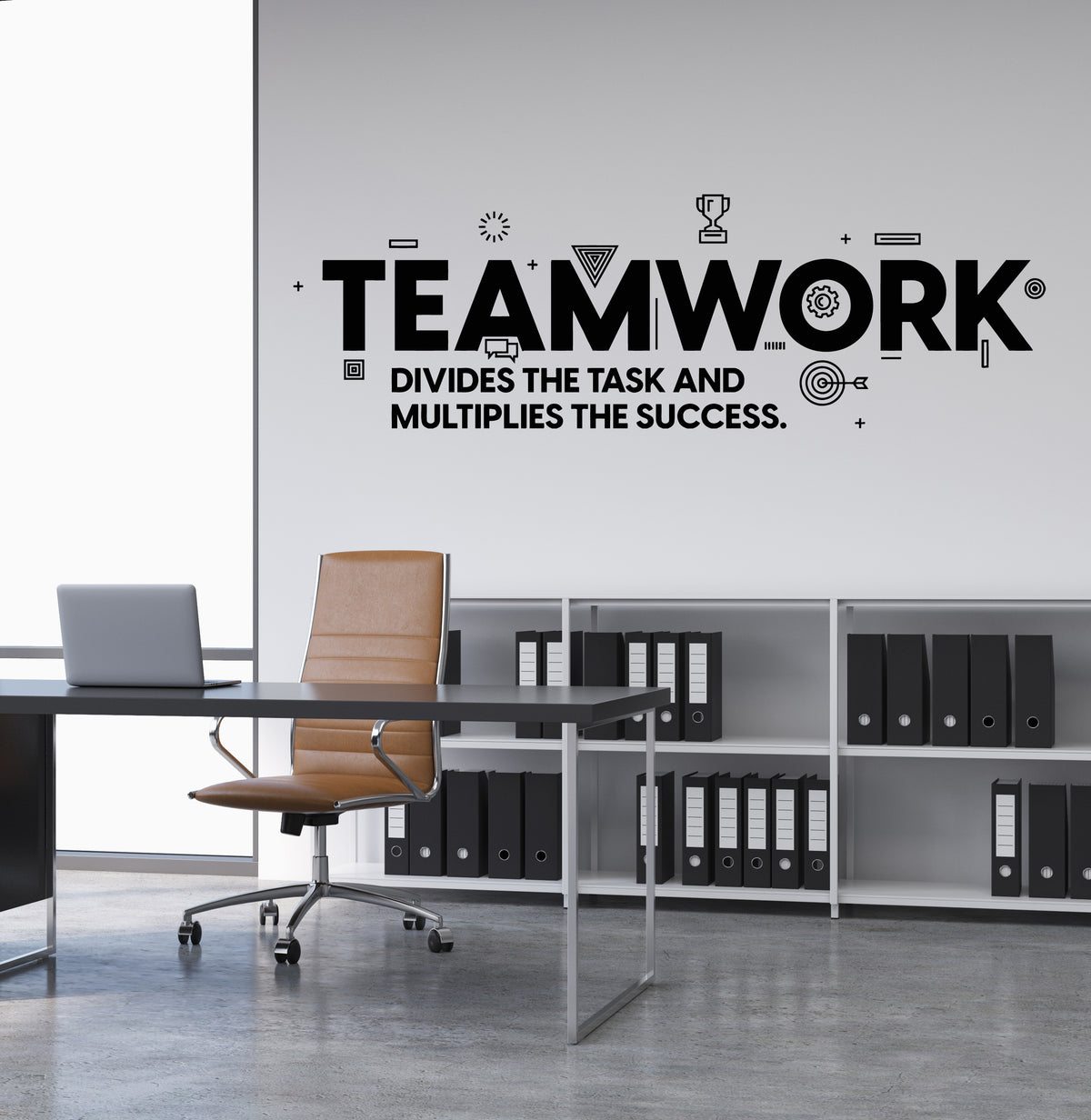 Vinyl Wall Decal Teamwork Success Office Space Quote Business Stickers ...