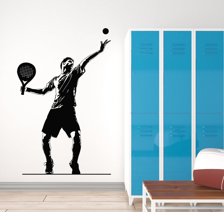 Vinyl Wall Decal Tennis Sport Game Player Athlet Racket Ball Stickers Mural (g7731)