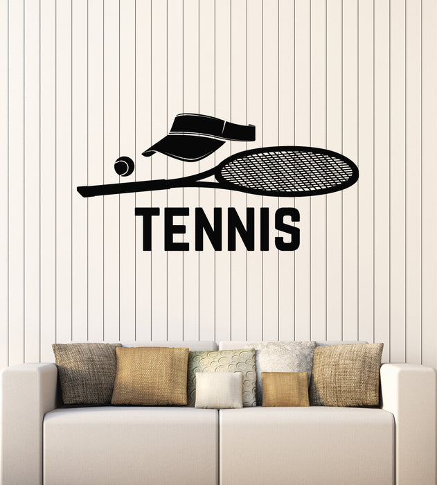 Виниловая наклейка на стену, эмблема теннисной игры, спортивный клуб, ракетка, наклейки, настенная роспись (g7370)