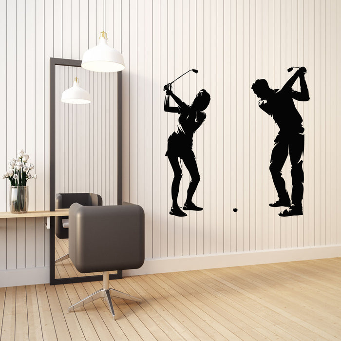 Vinyl Wall Decal Golfer Golf Game Players Sport Club Decor Stickers Mural (g8350)
