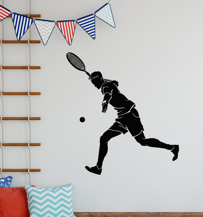 Autocollant mural en vinyle pour joueur de tennis, jeu de raquette et de balle, sport (g5858)