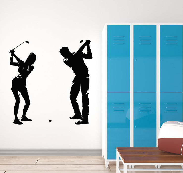 Vinyl Wall Decal Golfer Golf Game Players Sport Club Decor Stickers Mural (g8350)