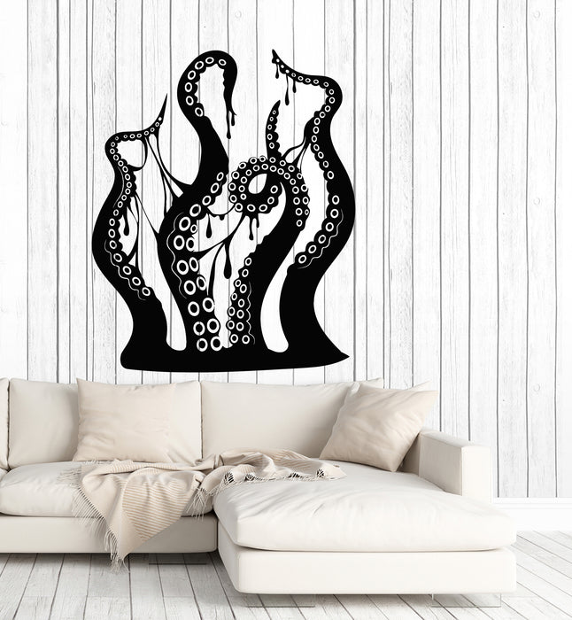 Vinyl Wall Decal Octopus Tentacles Ocean Nautical Marine Stickers Mural (g6377)