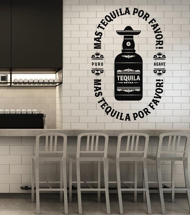 Vinyl Wall Decal Tequila Extra Mexico Alcohol Bar Pub Interior Stickers Mural (g5817)