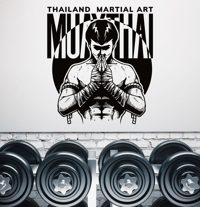 Thailand Martial Art Vinyl Wall Decal Fighter Asia Lettering Stickers Mural (k198)