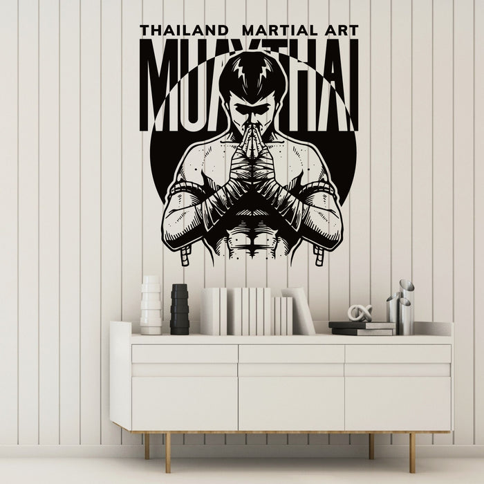Thailand Martial Art Vinyl Wall Decal Fighter Asia Lettering Stickers Mural (k198)