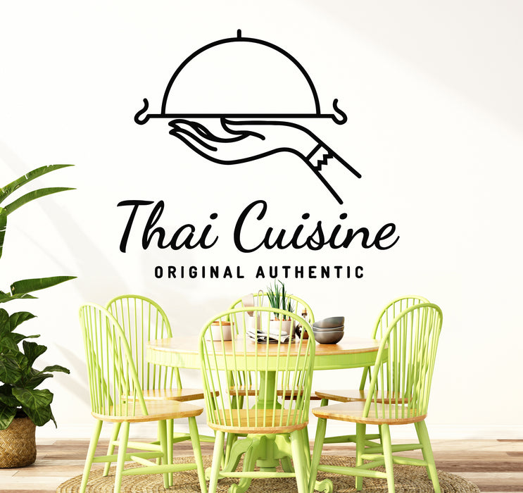 Vinyl Wall Decal Thai Cuisine Original Authentic Food Restaurant Delicious Stickers Mural (g6831)