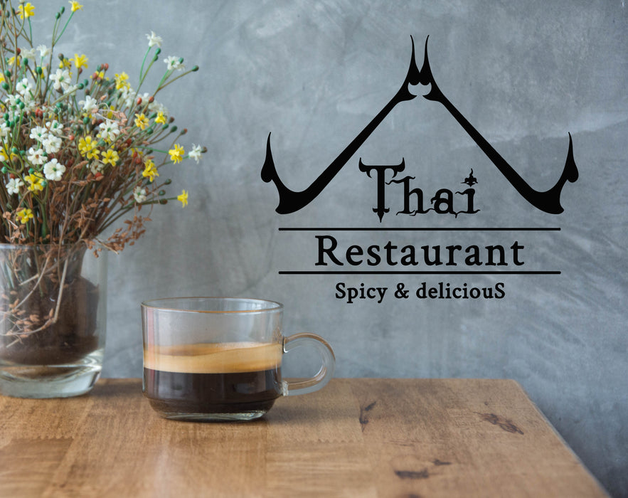 Vinyl Wall Decal Thai Food Restaurant Spicy Delicious Kitchen Stickers Mural (g6830)