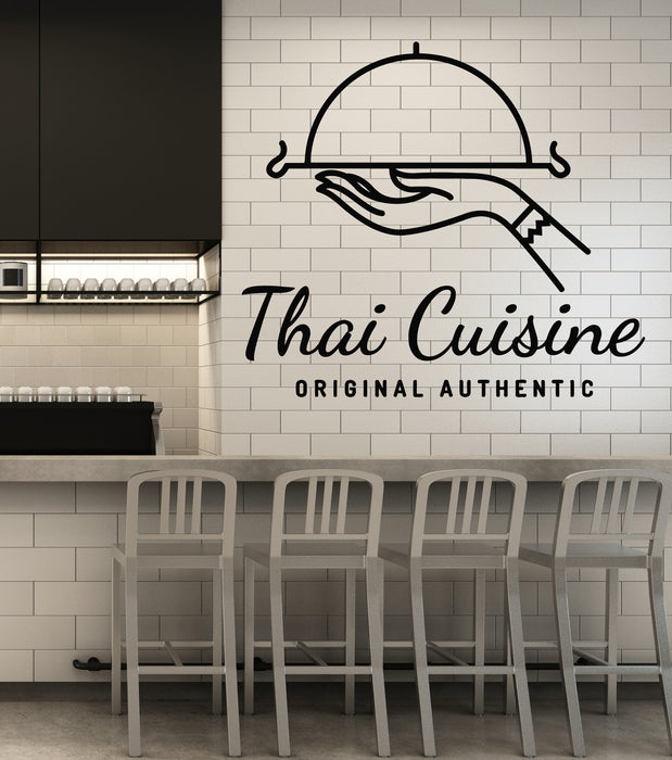 Vinyl Wall Decal Thai Cuisine Original Authentic Food Restaurant Delicious Stickers Mural (g6831)