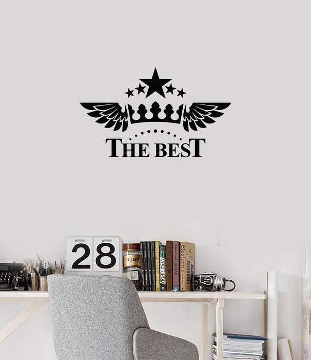 Vinyl Wall Decal The Best Crown Wings Above Bed Bedroom Living Room Stickers Mural (ig5875)