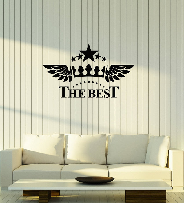 Vinyl Wall Decal The Best Crown Wings Above Bed Bedroom Living Room Stickers Mural (ig5875)