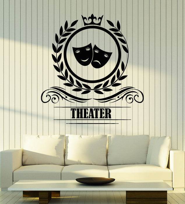 Vinyl Wall Decal Theatrical Art Laughing Crying Face Masks Decor Stickers Mural (g5779)