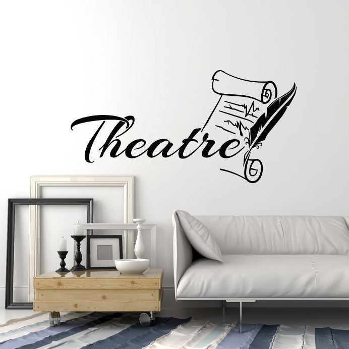 Vinyl Wall Decal Theatre Art Actor Feather Paper Literature Stickers Mural (g2235)