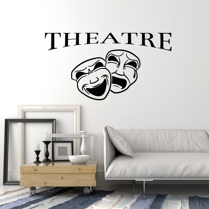 Vinyl Wall Decal Theatre Secret Masquerade Masks Comedy Tragedy Stickers Mural (g2307)