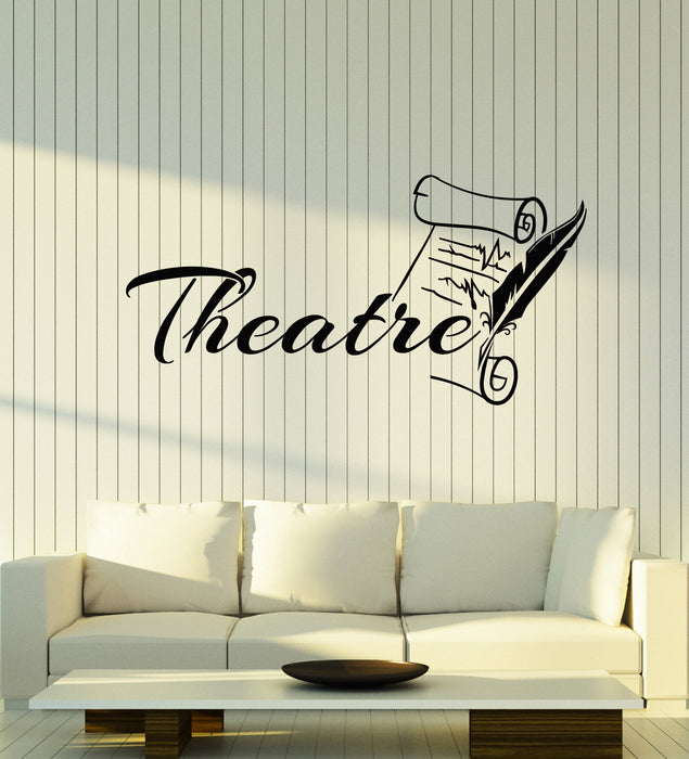 Vinyl Wall Decal Theatre Art Actor Feather Paper Literature Stickers Mural (g2235)