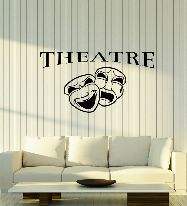 Vinyl Wall Decal Theatre Secret Masquerade Masks Comedy Tragedy Stickers Mural (g2307)