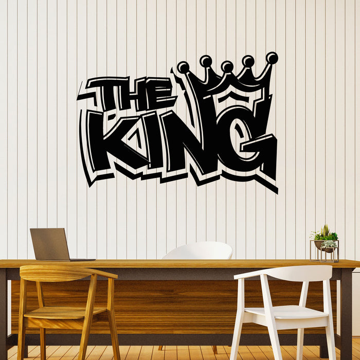 Vinyl Wall Decal Lettering The King Crown Boys Room Decor Stickers Mural (g8263)