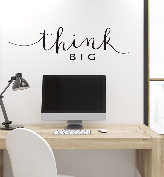 Vinyl Wall Decal Think Big Inspirational Words Inspire Quote Phrase Office Room Stickers ig6194 (22.5 in X 6.1 in)