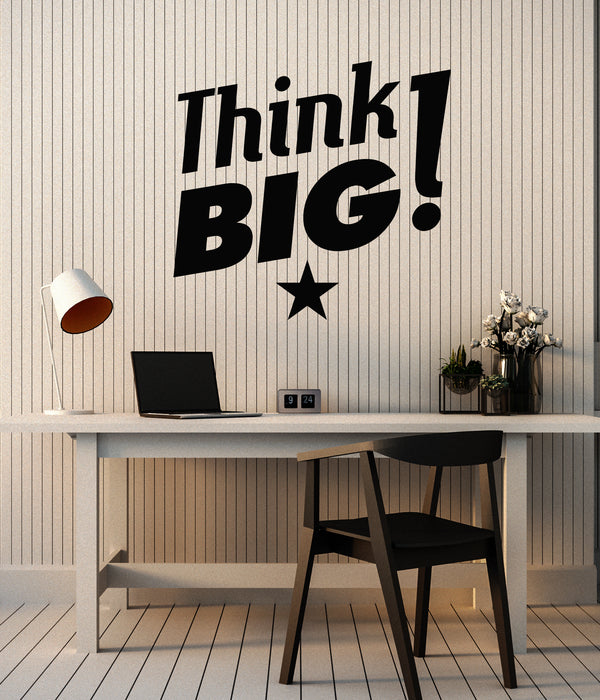 Виниловые наклейки на стену Think Big Office Space Room Вдохновляющие фразы Наклейки Mural (g2101)