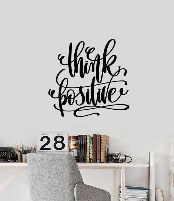Виниловая наклейка на стену Думайте позитивно Надпись Вдохновляющие фразы Слова Наклейки Фреска (g3193)