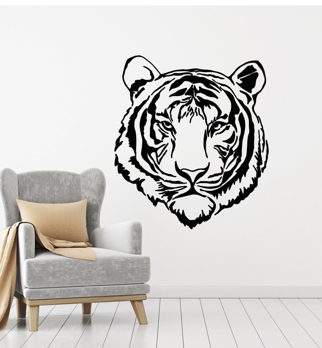 Vinyl Wall Decal Tiger Head Predator Aggressive Animal Tribal Stickers Mural (g1488)