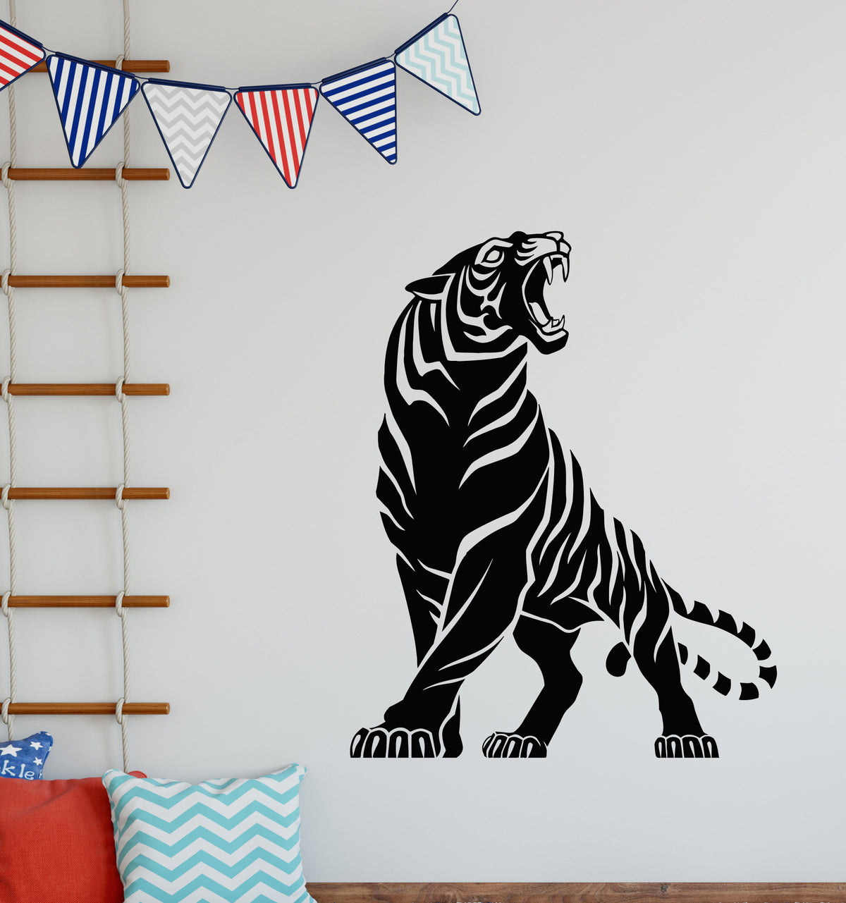 Vinyl Wall Decal Tiger Wild Animal Jungle Predator Tribal Stickers Mur ...