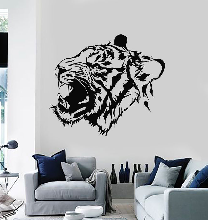 Vinyl Wall Decal Tiger Head Predator Animal Zoo Predator Decor Stickers Mural (g2918)