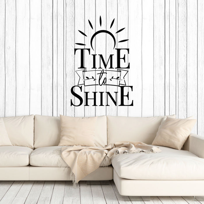 Autocollant mural en vinyle avec inscription « Time Shine Inspire » (g8352)