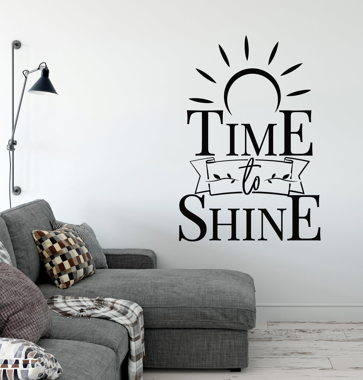 Vinyl Wall Decal Lettering Time Shine Inspire Phrase Words Stickers Mu ...