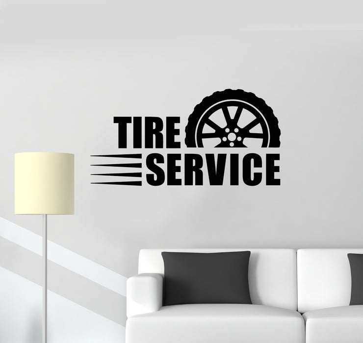 Vinyl Wall Decal Lettering Tire Service Garage Decor Wheel Repair Car Stickers Mural (g1662)